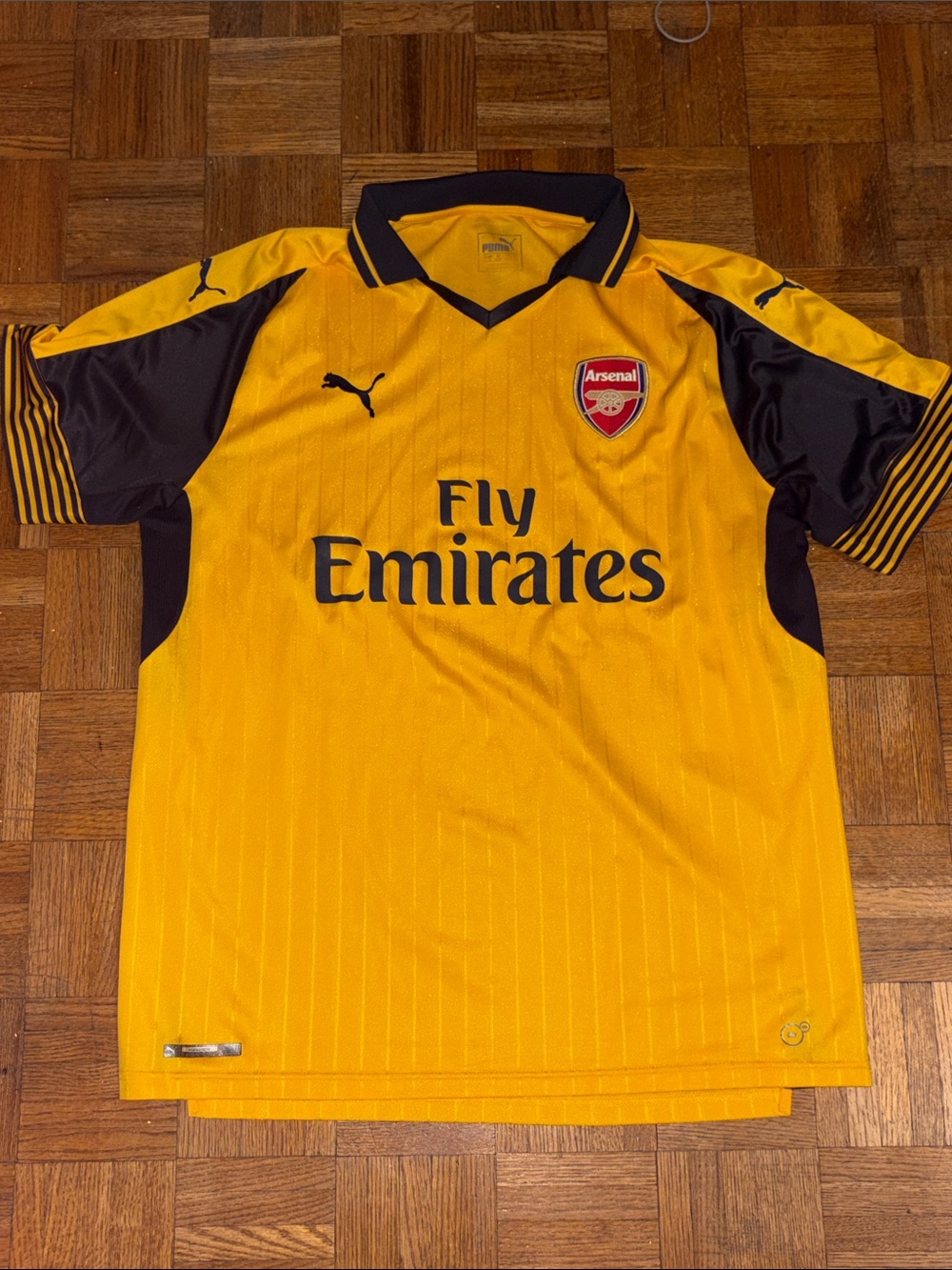 Arsenal Away Football Soccer Puma Jersey Yellow 2016 - Picture 1 of 5
